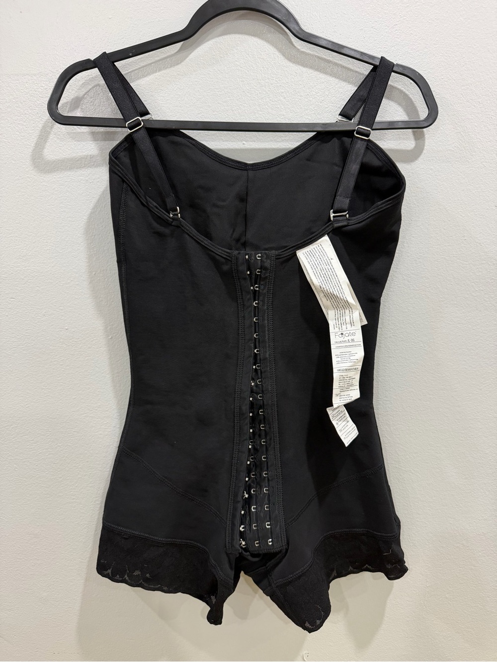 Black Shaping Bodysuit with Front Hook Closure